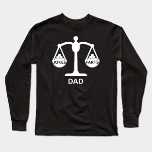 Dad jokes - Dad farts balance scale funny fathers day Long Sleeve T-Shirt